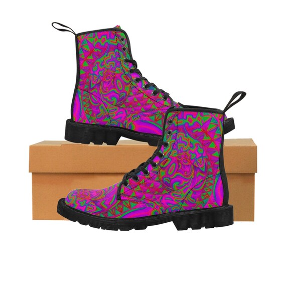 pink canvas boots