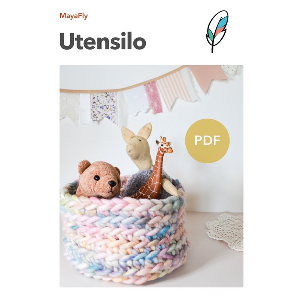MayaFly Utensilo Crochet Pattern PDF - Digital Download crochet basket Kidsroom Nursery