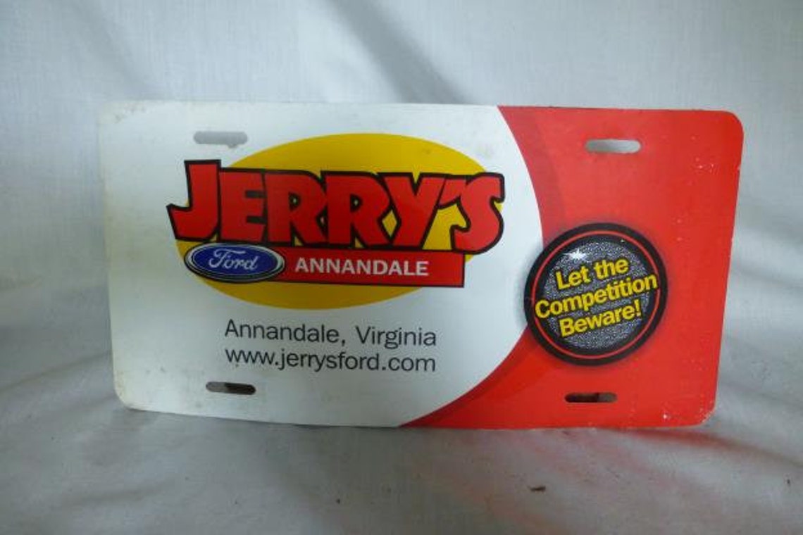 Ford Dealer License Plate Jerry's Ford Annandale VA Etsy