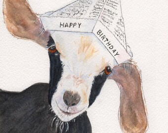 goat birthday card etsy