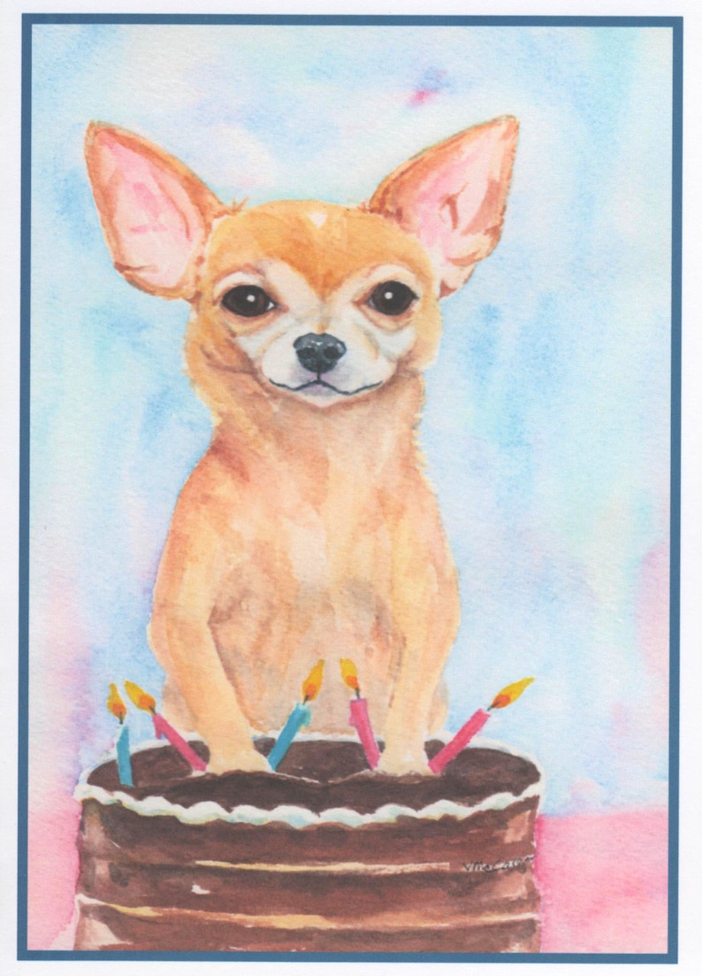 Carte Danniversaire De Chihuahua Et De Gateau A Linterieur Etsy Carte Danniversaire De Chihuahua Et De Gateau A Linterieur Etsy