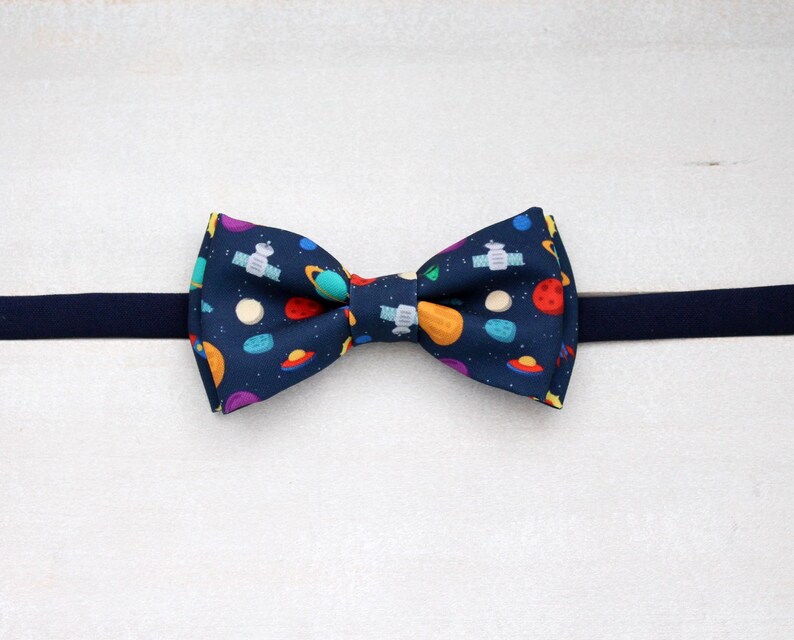 Gift for him Christmas gift Cosmos scientist bow tie Colourful bow tie Graduation bow tie Playful space pre-tied bow tie