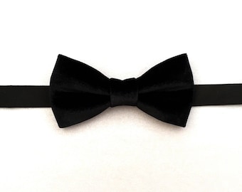 Black velvet bow tie | Black bow ties for men | Gift for best friend | Personalized Valentines gift | Velvet kid bow tie | Valentine for him