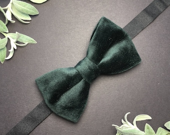 Green velvet bow tie | Green bow ties for men | Gift for husband | Personalized Valentine gift | Velvet kid bow tie | Valentine gift for him