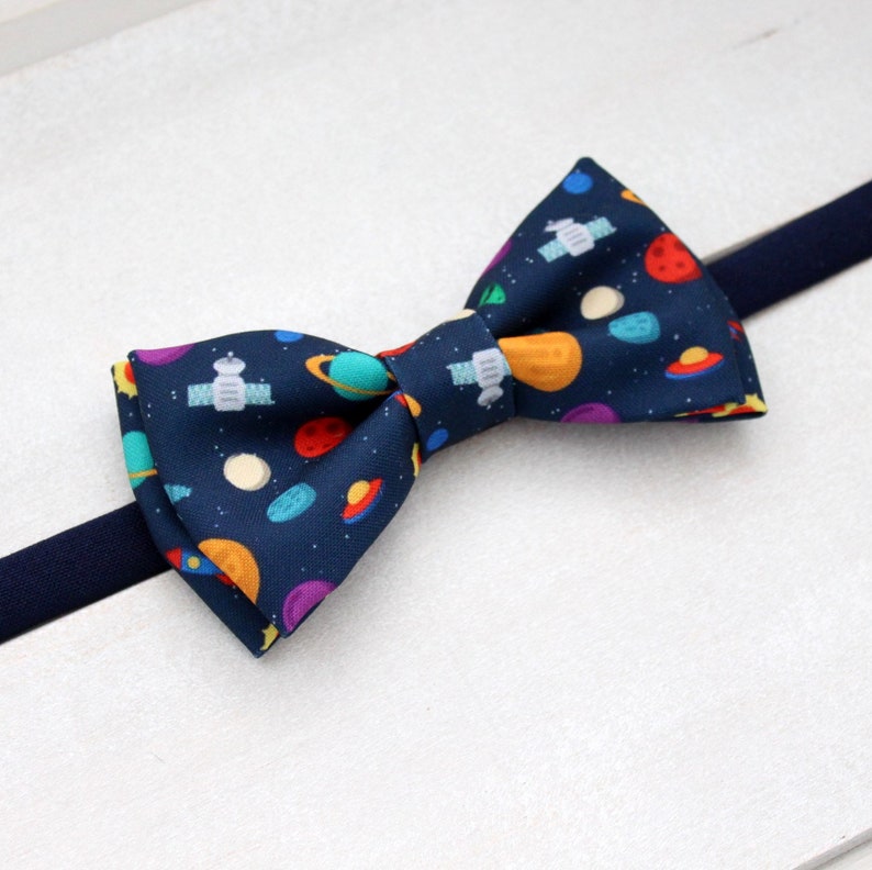 Gift for him Christmas gift Cosmos scientist bow tie Colourful bow tie Graduation bow tie Playful space pre-tied bow tie