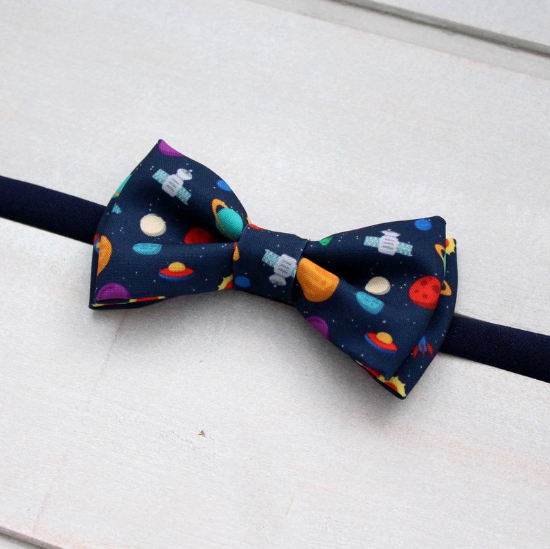 Gift for him Christmas gift Cosmos scientist bow tie Colourful bow tie Graduation bow tie Playful space pre-tied bow tie