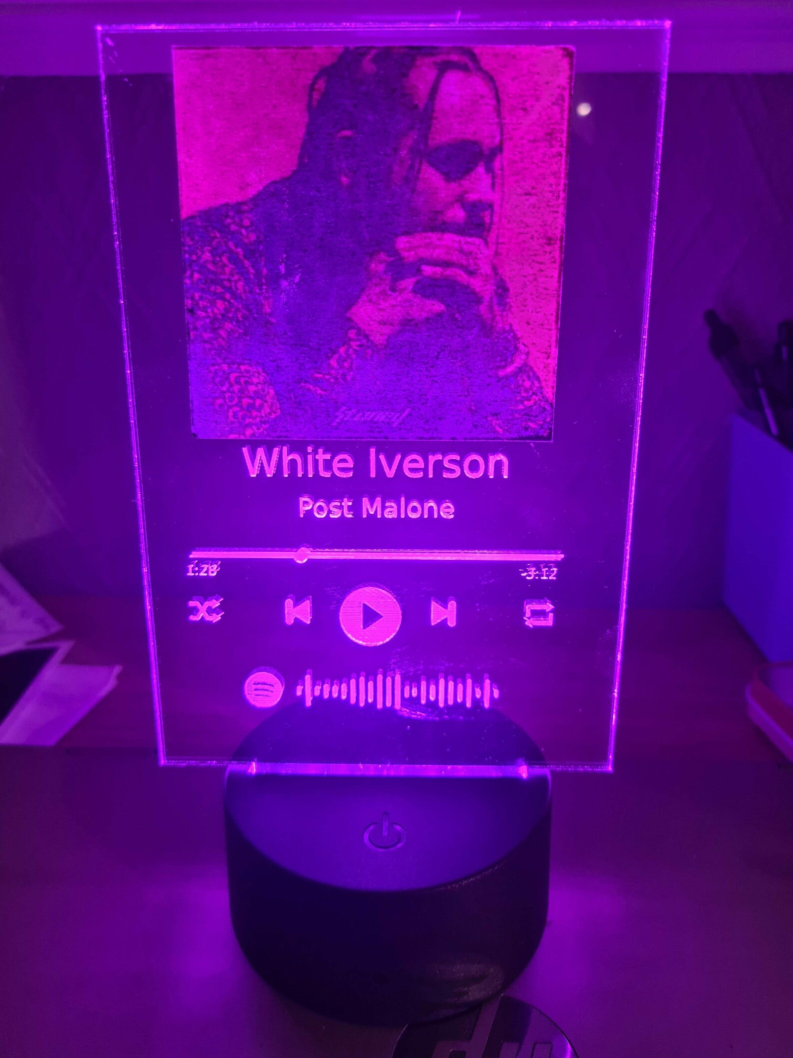 Personalised light up Spotify stand Etsy