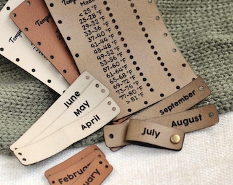 Faux Leather Temperature Blanket Tags - Crochet & Knit Project Labels