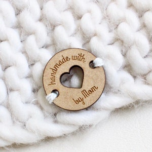 Personalized wooden tag for handmade items, crochet and knitted items with custom name