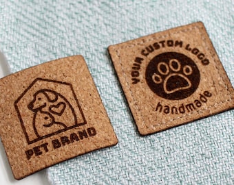 Custom Logo Cork Fabric Tags - 1.2" (3cm) - For Sewing