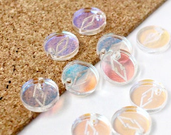 Iridescent Logo Tags, Custom Charms for Jewelry, Keychain, Handmade Items