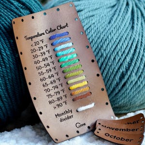 Temperature Blanket Color Chart with Custom Temperature Ranges, Months and Personalized Text