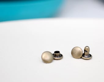Bronze Rivets Set - 6mm Brass Fasteners for Leather Tags