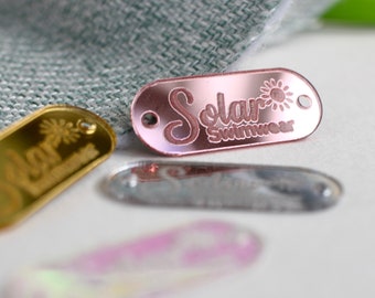 Custom super thin acrylic tags for handmade products, crochet and knits