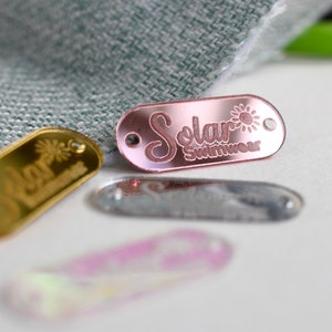 Custom super thin acrylic tags for handmade products, crochet and knits