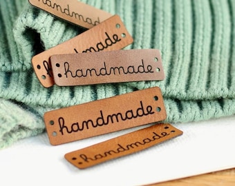 Handmade Faux Leather Tags: Crochet & Knit Labels - Set of 10