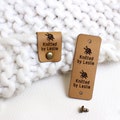 Custom Faux Leather Tags for Knitting & Crochet - Personalize Your Knits with Rivets - Small Faux Leather Tags product logo