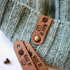 Custom labels for crochet and knitting projects, beanies, blankets, with custom name image 6