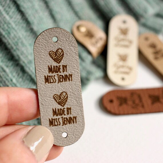 MADE WITH LOVE With Yarn Heart, Faux Suede Labels for Handmade Items, Faux  Leather Tags, Sewing Tag, Tags for Crochet Knitting Sewing Labels 