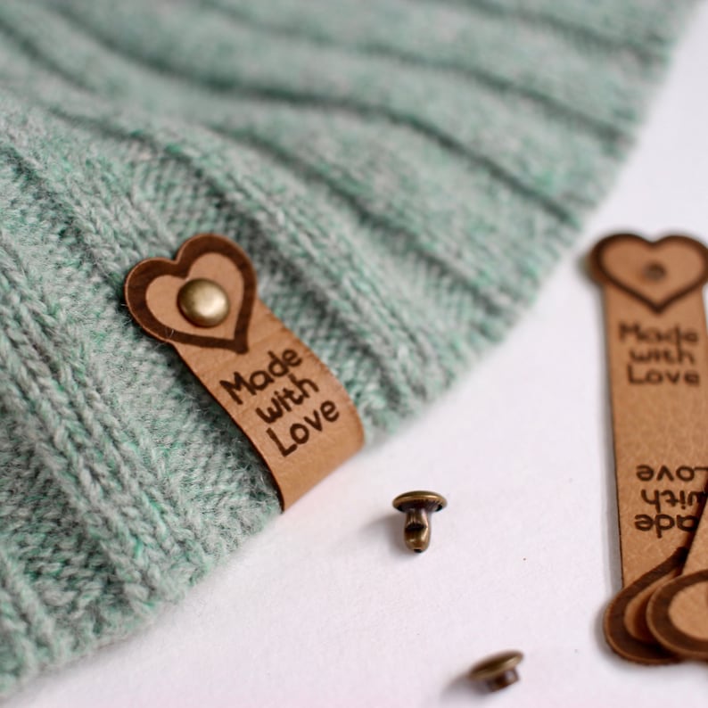 Made with love knitting labels Set of 10 image 3