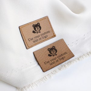 Custom Logo Faux Leather Tags: Sewing Labels (1.5x1&quot;)