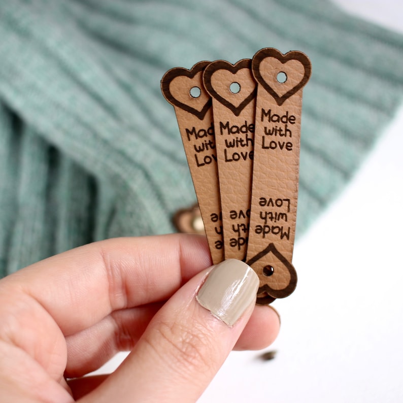 Made with love knitting labels Set of 10 image 2