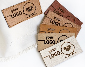 Custom Logo Faux Leather Tags, Sewing Labels for Handmade Items (2x1")