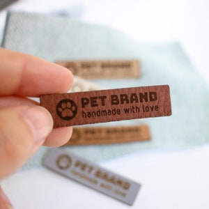 Custom logo labels, size 2x0.5 add your custom name or text Chestnut