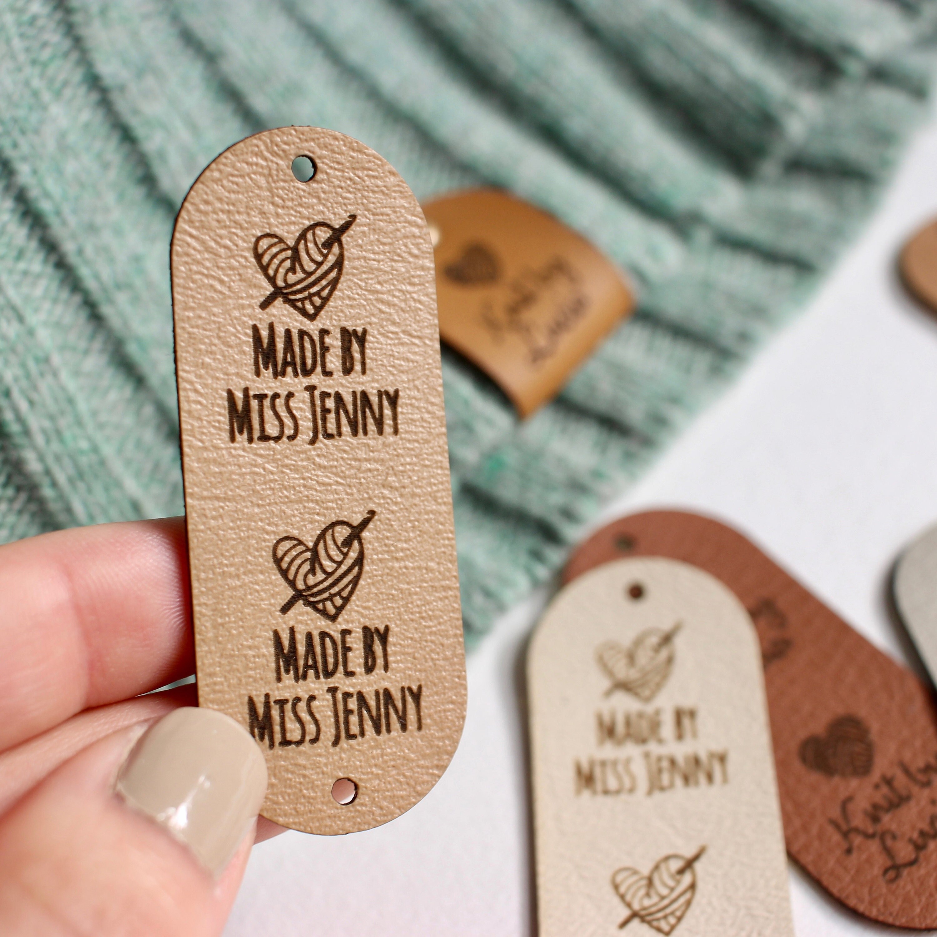 Personalized knitting tags with rivets - Easy to attach – Cutpie Studio