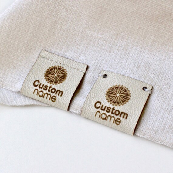Custom Leather Labels for Knitted Items, Clothing Sew on Branding Labels, Personalized  Sewing Labels for Handmade Items, Beret Leather Tags 