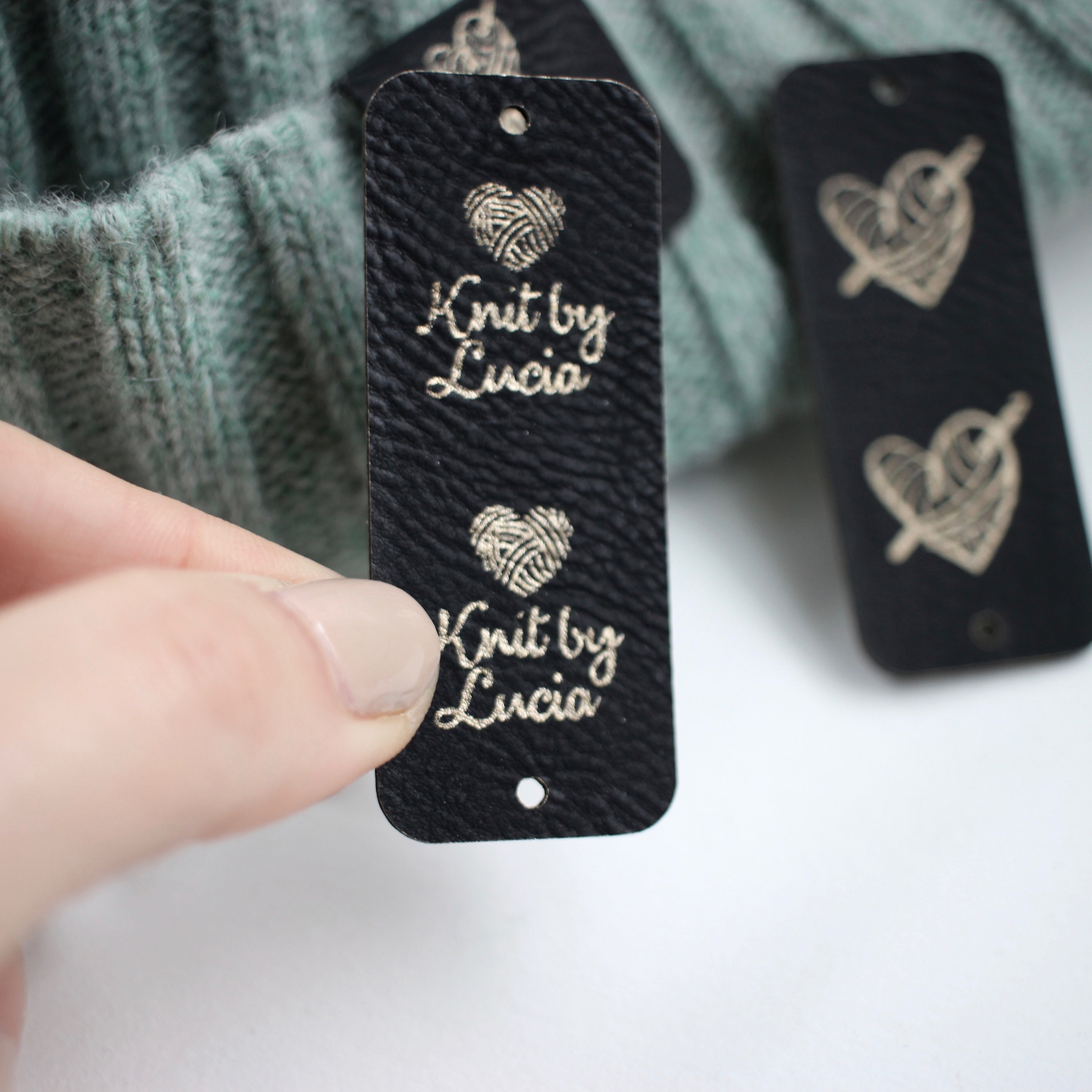 Black custom tags for handmade items - size 2x1 - Gold or Silver letters -  Personalize with custom logo or text.