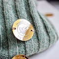 Gold tags for handmade items with custom name - 1" size - Silver Tags for Handmade items product logo