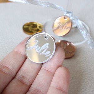 Custom charms for wine glasses, personalized name tags for wedding image 2