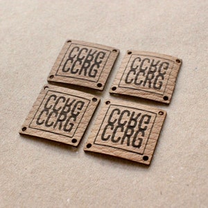 Faux leather labels and tags with custom logo - size 1x1" - sewing labels for accessories, bags, labels for rugs and quilts