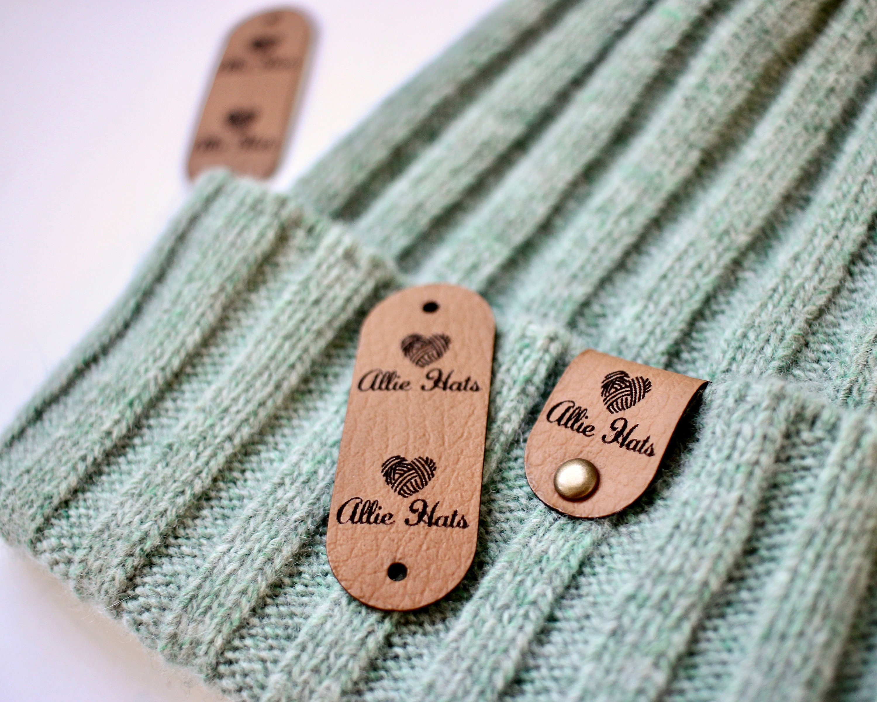 Custom Leather Tags With Holes , Leather Labels, Personalized Leather Labels,  Personalized Leather Crochet Labels, Labels for Sewn Knitting 