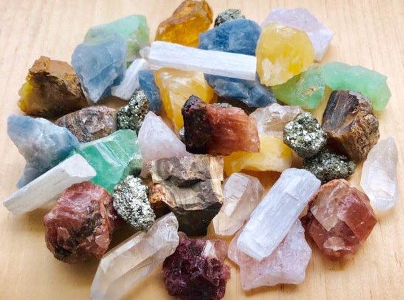 Rough Natural Crystals-Natural Stones-Crystal Mix-Rough Crystals Bulk-Mixed Gemstones-4 oz, 8 oz, 1 lb, 2 lb, 5 lb-Assorted Natural Crystals 