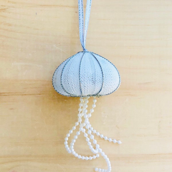 Jellyfish Ornament-Sea Urchin Jelly Fish Ornament-Christmas Ornament-Beach Ornament-Nautical Ornament