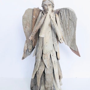 Driftwood Angel-Handmade Wooden Angel-Driftwood Decor-Angel Decor-Nautical Decor-Beach Decor-Driftwood--Nativity-Manger-Angel