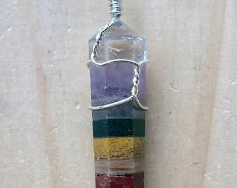 Wire Wrapped Chakra Pendant- & Layer Chakra Pendant-Healing Stones-Cleansing Minerals-Meditation Crystals-Natural Stone Pendant-Metaphysical