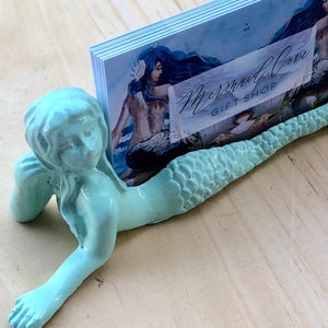 Mermaid Business Card Holder-Business Card Holder-Mermaid Decor-Mermaid Gifts-Beach Home Decor-Unique Gifts-Gifts for Her-Girlfriend Gifts image 4