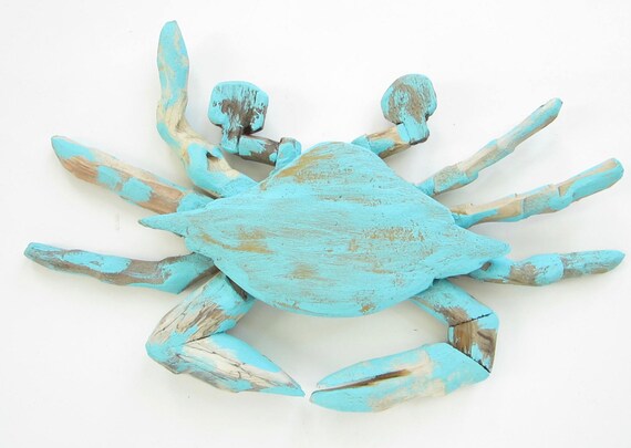 Handmade Wooden Crab Wooden Decor Wooden Crab Beach Home Etsy