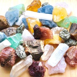 Rough Natural Crystals-Natural Stones-Crystal Mix-Rough Crystals Bulk-Mixed Gemstones-4 oz, 8 oz, 1 lb, 2 lb, 5 lb-Assorted Natural Crystals