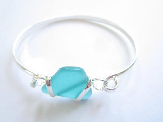 Sea glass best sale bangle
