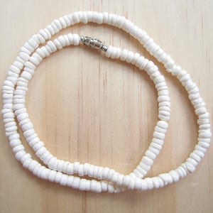 Puka Shell Necklace-White Puka Shell Choker Necklace-Puka Bead Necklace-Jewelry-Beach Jewelry-Sea Shell Jewelry-Sea Shell Necklace-Puka image 1