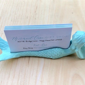 Mermaid Business Card Holder-Business Card Holder-Mermaid Decor-Mermaid Gifts-Beach Home Decor-Unique Gifts-Gifts for Her-Girlfriend Gifts image 2