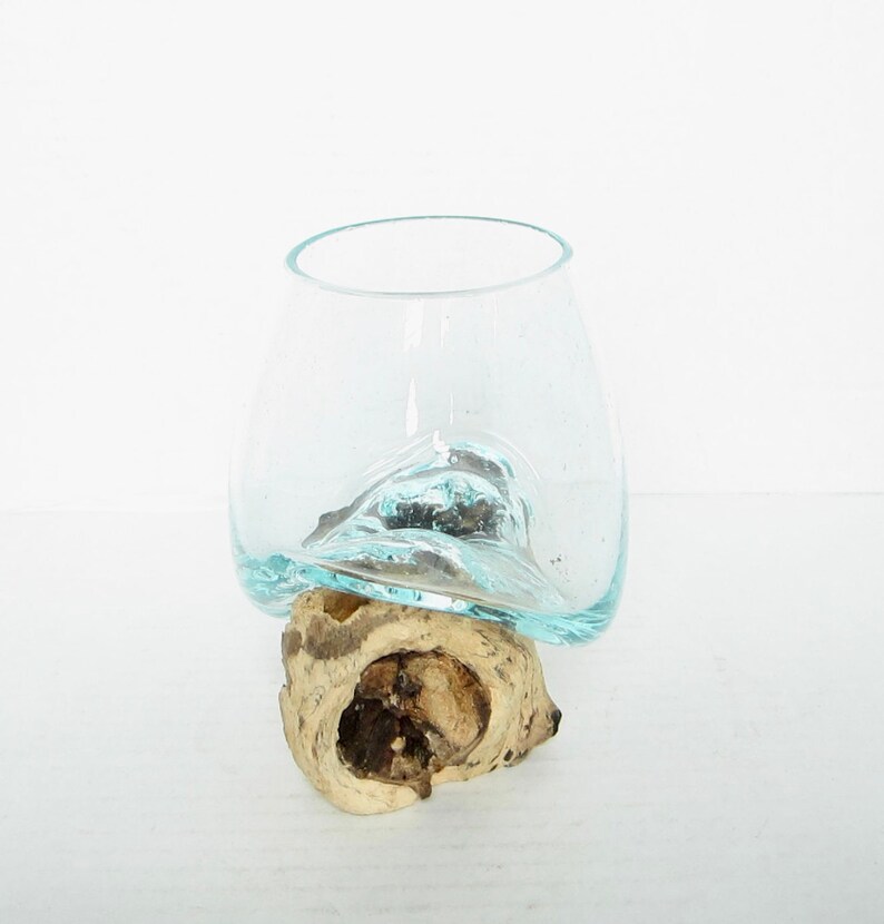 Molten Glass On Driftwood Base 5x 4 5 Air Plant Terrarium Fish Bowl Eco Planter Hand Blown Terrarium Glass Driftwood Decor Unique Gifts Outdoor Gardening Plants Vadel Com