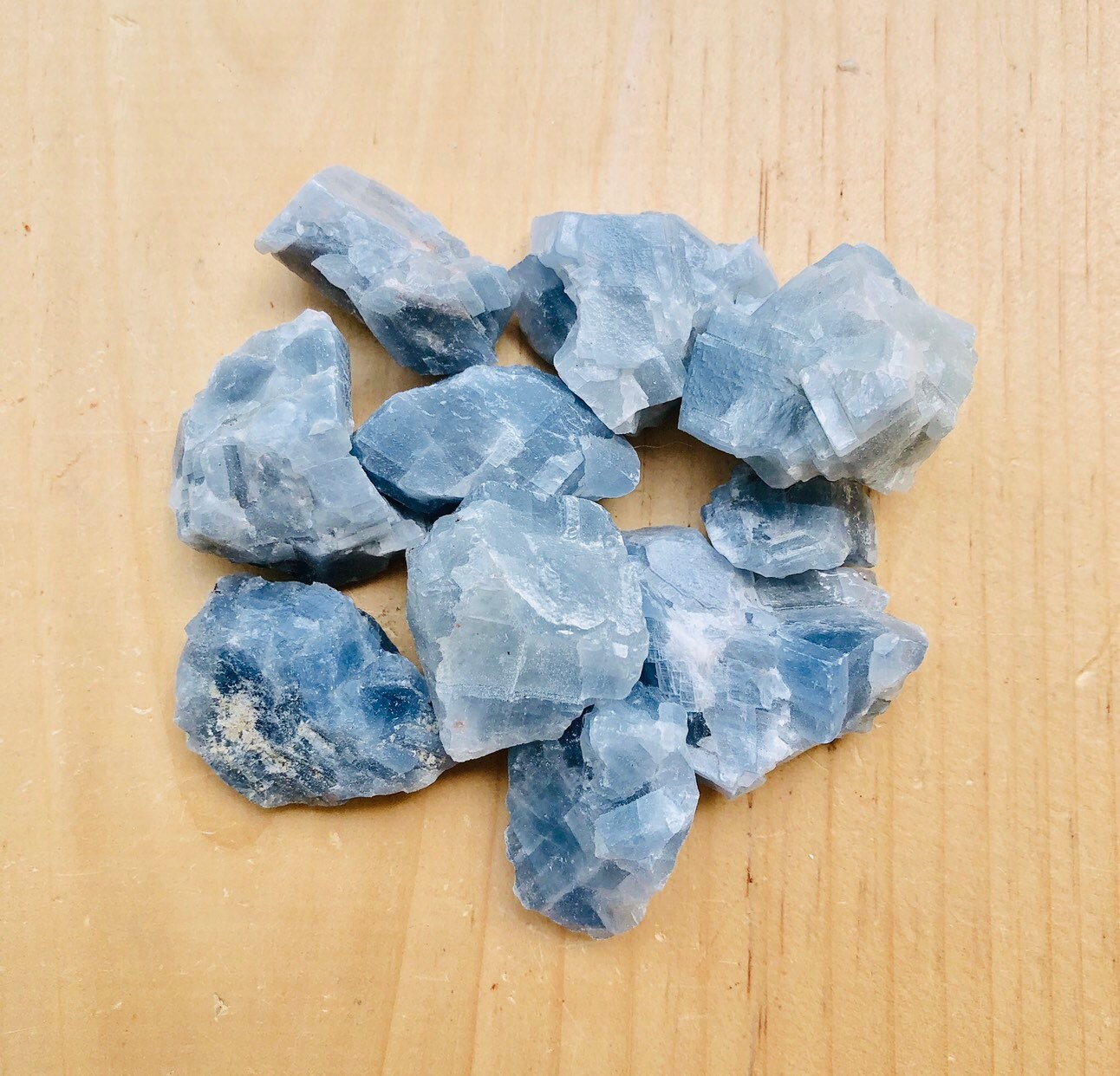 thumbnail interactive-video image 1 of Blue Calcite Rough Stones - 1 Lb Lot, Natural Tumbler Rocks 1 of 4
