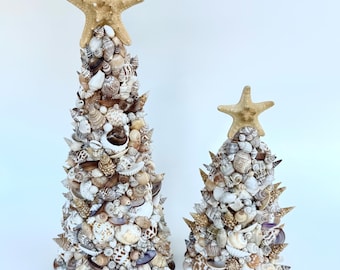 Handcrafted Seashell Christmas Tree: Coastal Nautical Decor