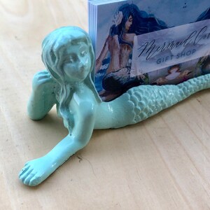 Mermaid Business Card Holder-Business Card Holder-Mermaid Decor-Mermaid Gifts-Beach Home Decor-Unique Gifts-Gifts for Her-Girlfriend Gifts image 3