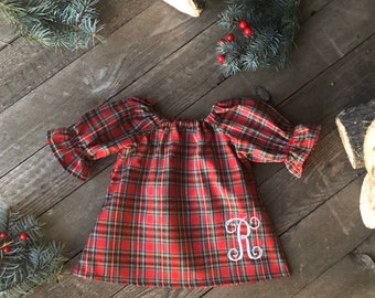 newborn plaid christmas dress
